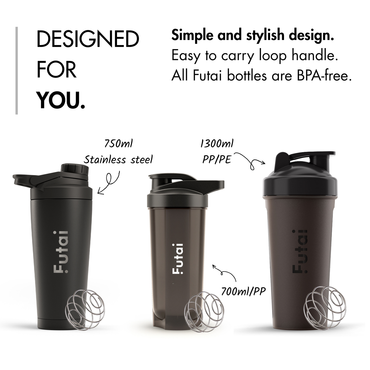 【食洗機対応】Futai(フタイ) プロテインシェイカー 750ml Pro